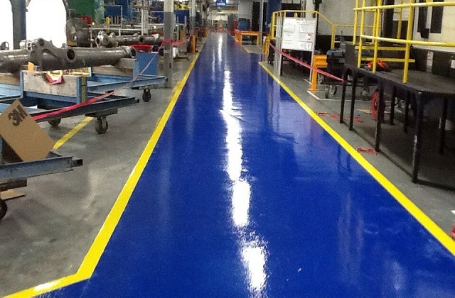 stonclad ht flooring in aerospace manufacturing facility